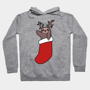 Reindeer Stocking Sloth Hoodie